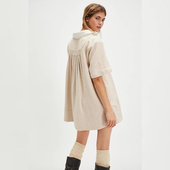Free People Remino Mini Dress S 6 Women Short Sleeve Collared Shift NEW 44776 - Picture 2 of 4